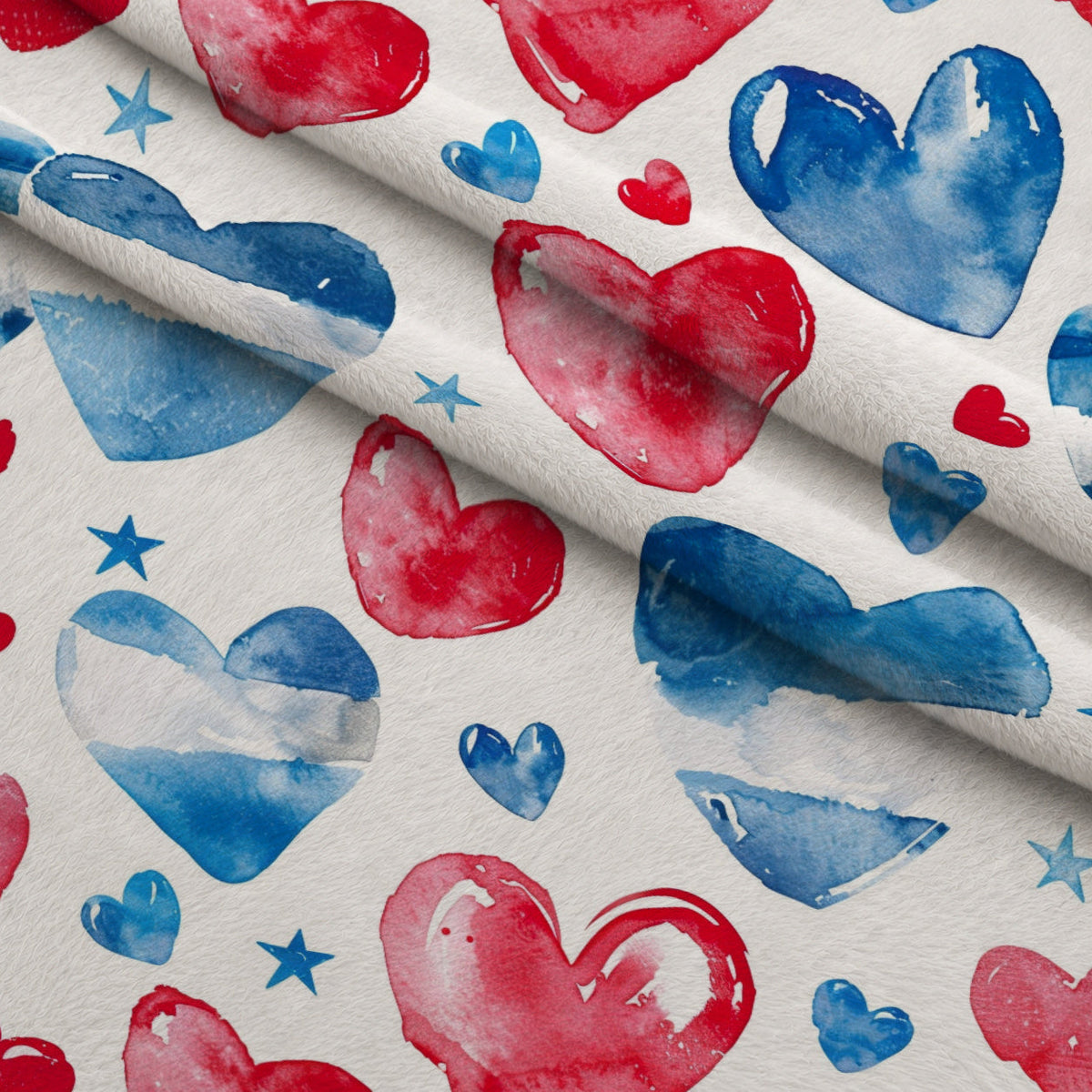 Stars and Stripes Pattern 14 Fleece Fabric — fleece fabric folded close-up preview (mv-fleece-v1:lying)