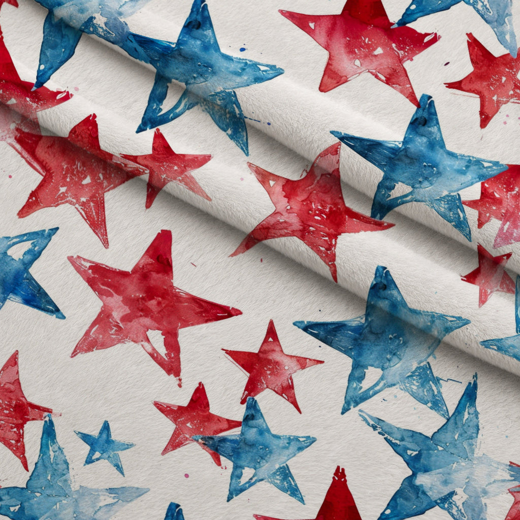 Stars and Stripes Pattern 17 Fleece Fabric — fleece fabric folded close-up preview (mv-fleece-v1:lying)
