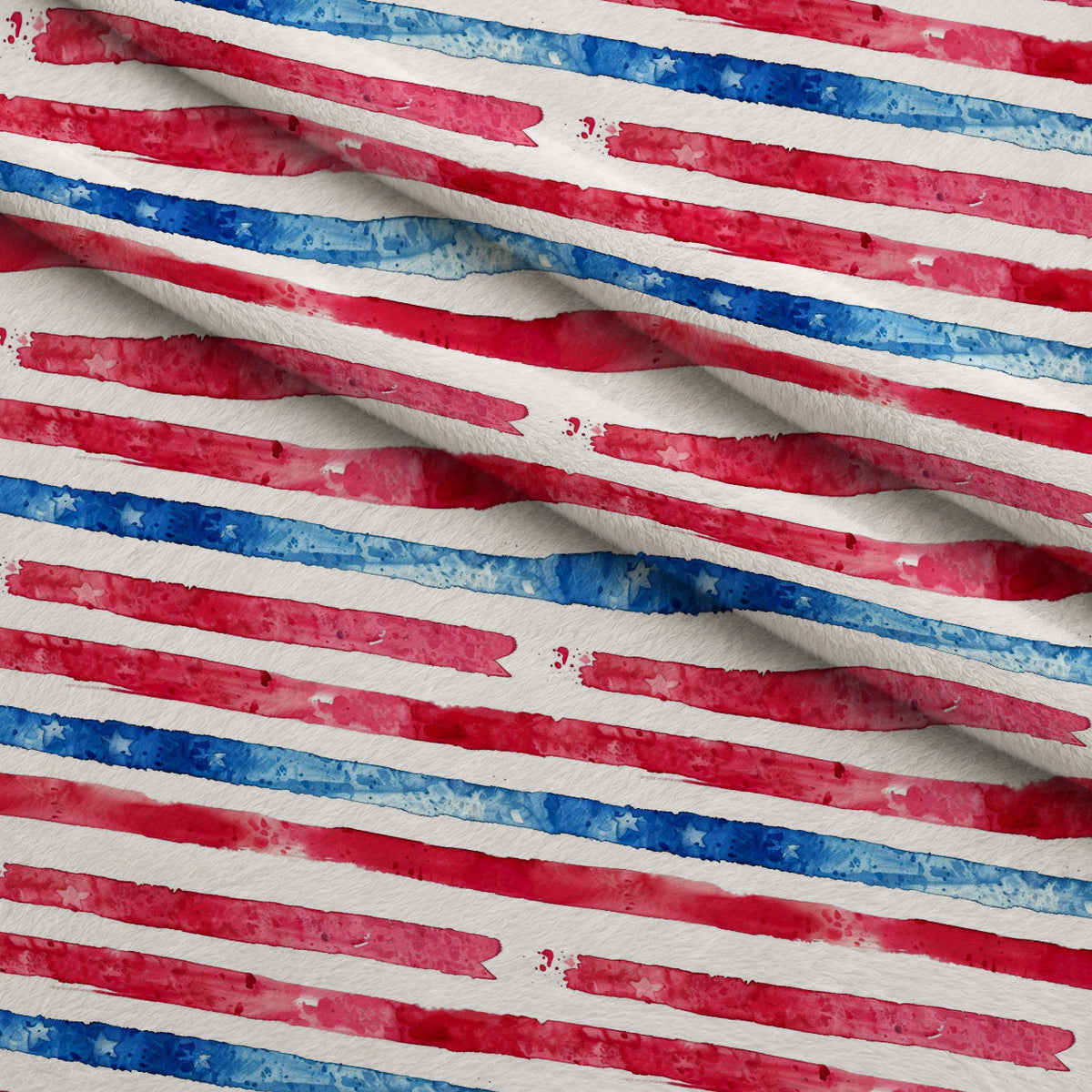 Stars and Stripes Pattern 18 Fleece Fabric — fleece fabric folded close-up preview (mv-fleece-v1:lying)