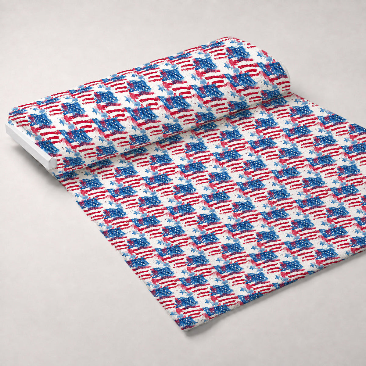 Stars and Stripes Pattern 2 Fleece Fabric — fleece fabric unrolled bolt preview (mv-fleece-v1:bolt)