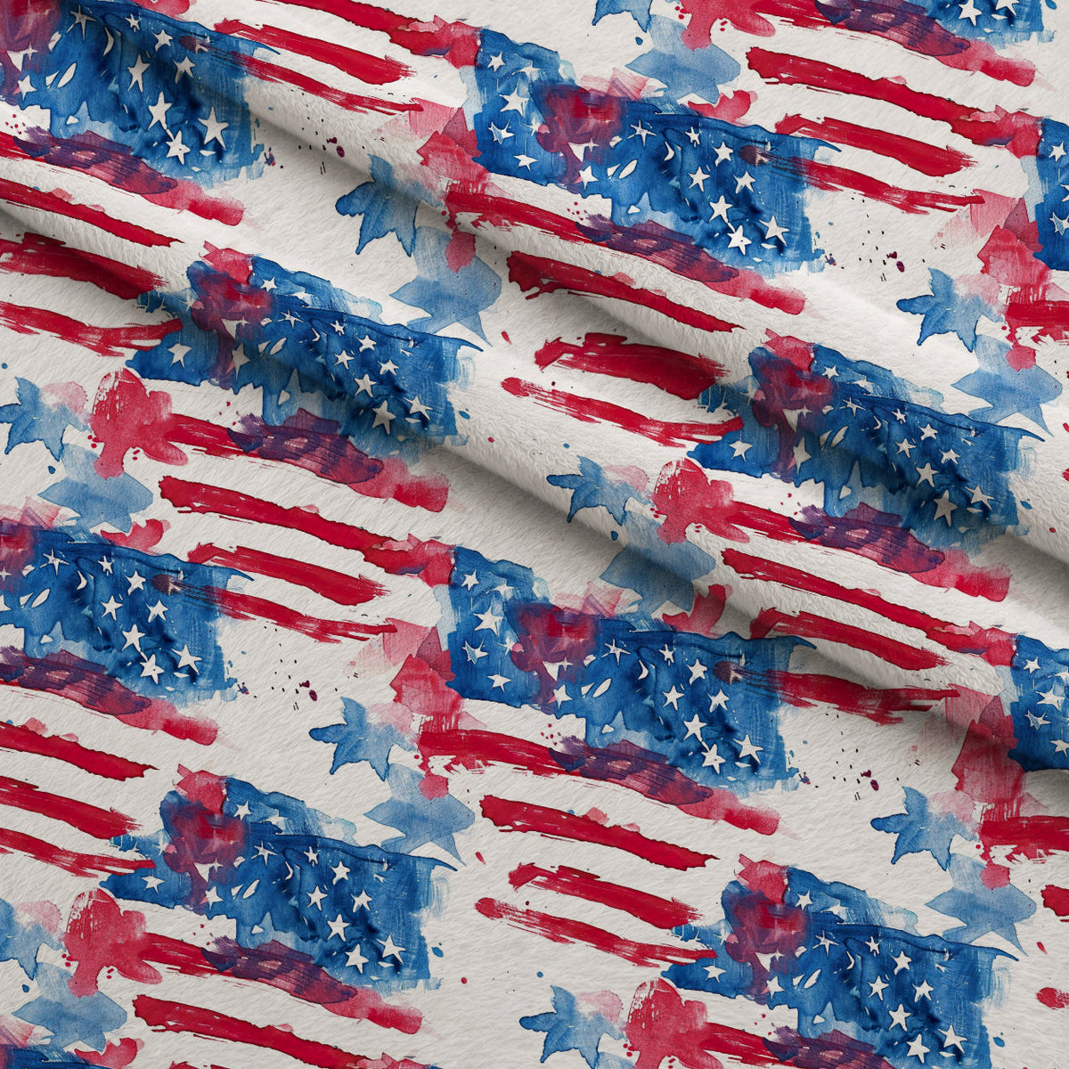 Stars and Stripes Pattern 2 Fleece Fabric — fleece fabric folded close-up preview (mv-fleece-v1:lying)