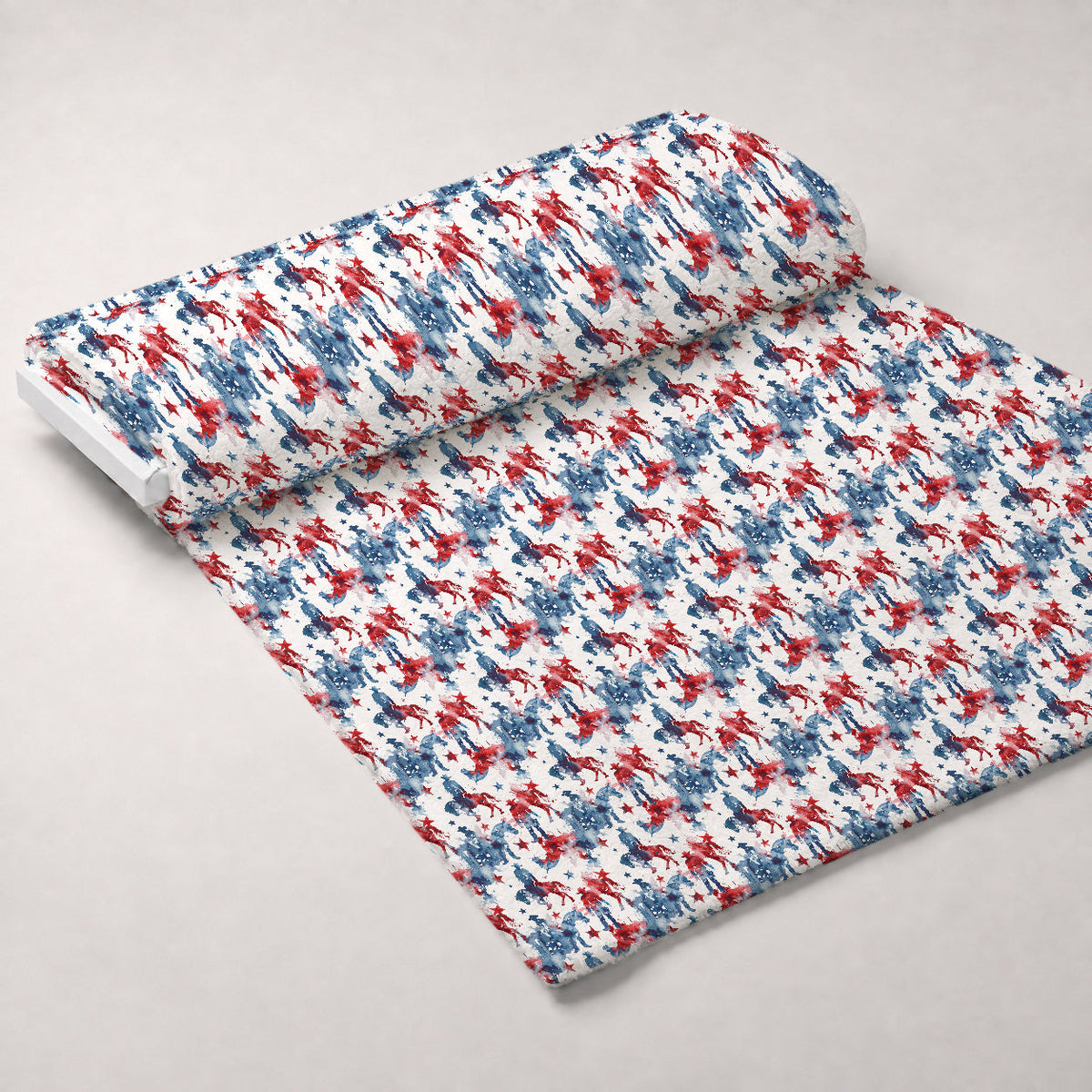Stars and Stripes Pattern 4 Fleece Fabric — fleece fabric unrolled bolt preview (mv-fleece-v1:bolt)