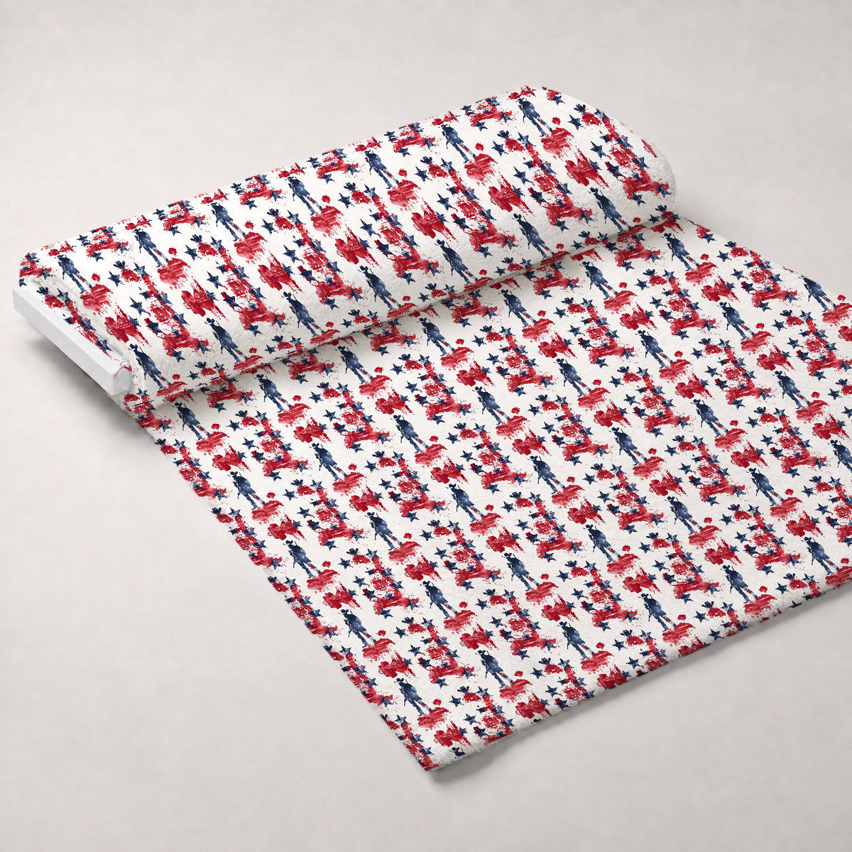 Stars and Stripes Pattern 5 Fleece Fabric — fleece fabric unrolled bolt preview (mv-fleece-v1:bolt)