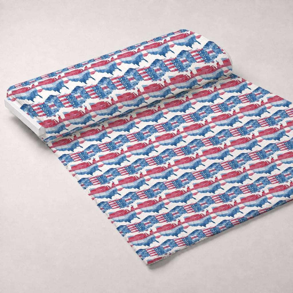 Stars and Stripes Pattern 9 Fleece Fabric — fleece fabric unrolled bolt preview (mv-fleece-v1:bolt)