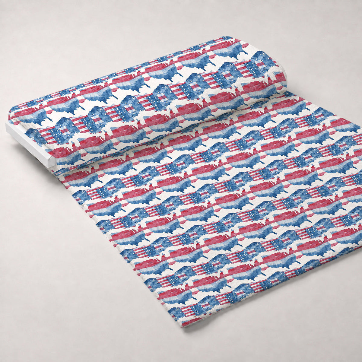 Stars and Stripes Pattern 9 Fleece Fabric — fleece fabric unrolled bolt preview (mv-fleece-v1:bolt)