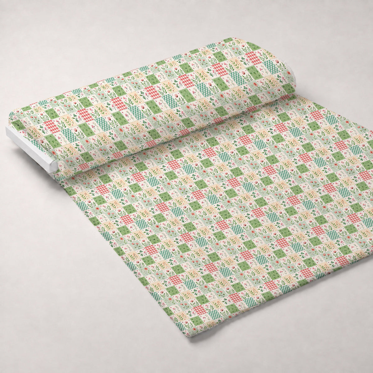 Stitched Meadow Pattern 1 Fleece Fabric — fleece fabric unrolled bolt preview (mv-fleece-v1:bolt)