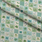 Stitched Meadow Pattern 12 Fleece Fabric — fleece fabric folded close-up preview (mv-fleece-v1:lying)
