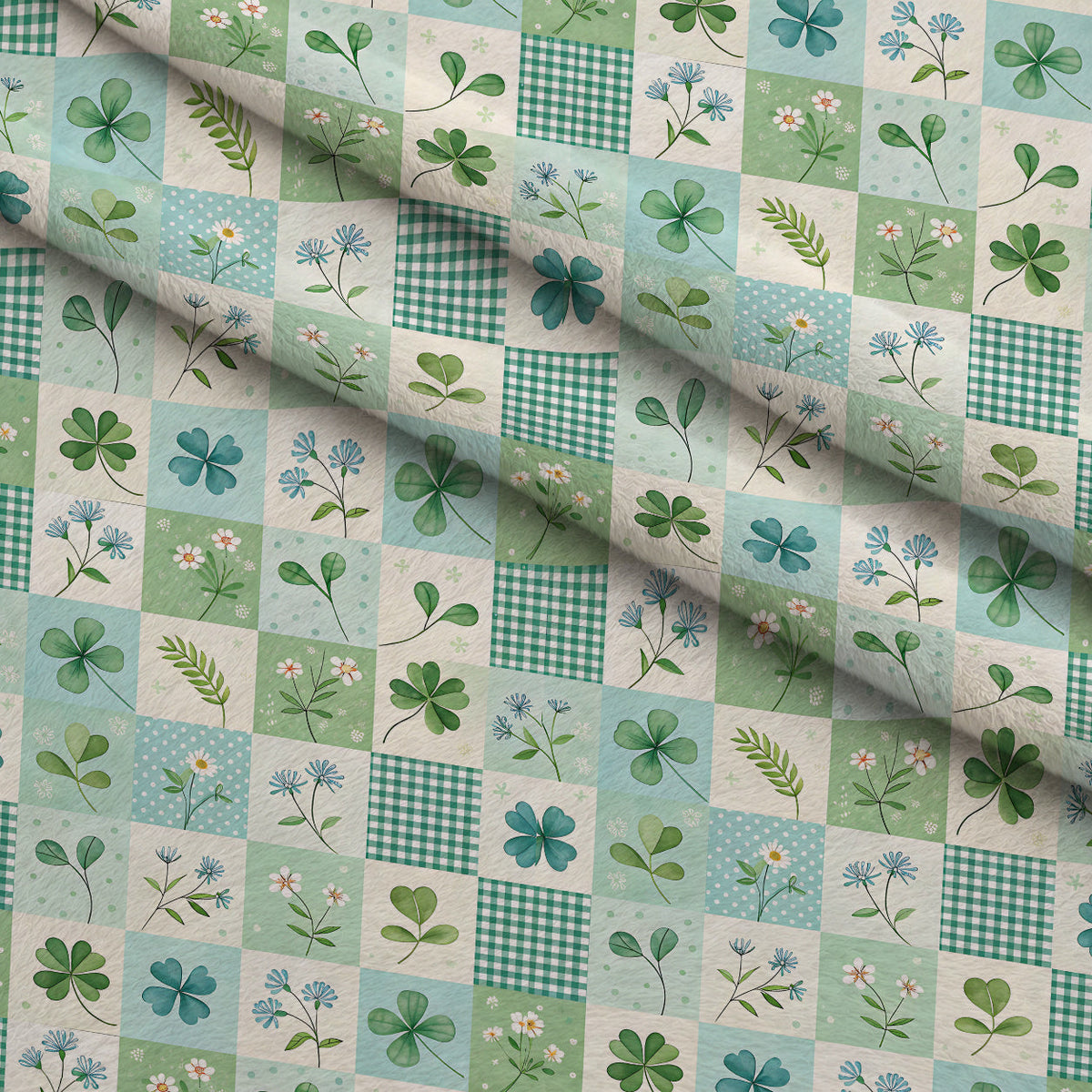 Stitched Meadow Pattern 12 Fleece Fabric — fleece fabric folded close-up preview (mv-fleece-v1:lying)