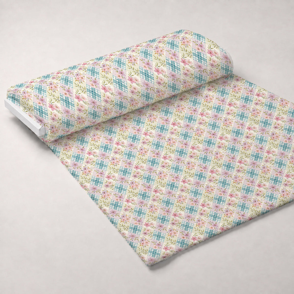 Stitched Meadow Pattern 14 Fleece Fabric — fleece fabric unrolled bolt preview (mv-fleece-v1:bolt)