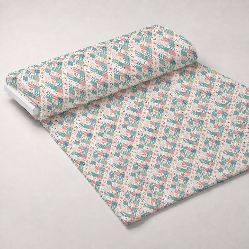 Stitched Meadow Pattern 15 Fleece Fabric — fleece fabric unrolled bolt preview (mv-fleece-v1:bolt)