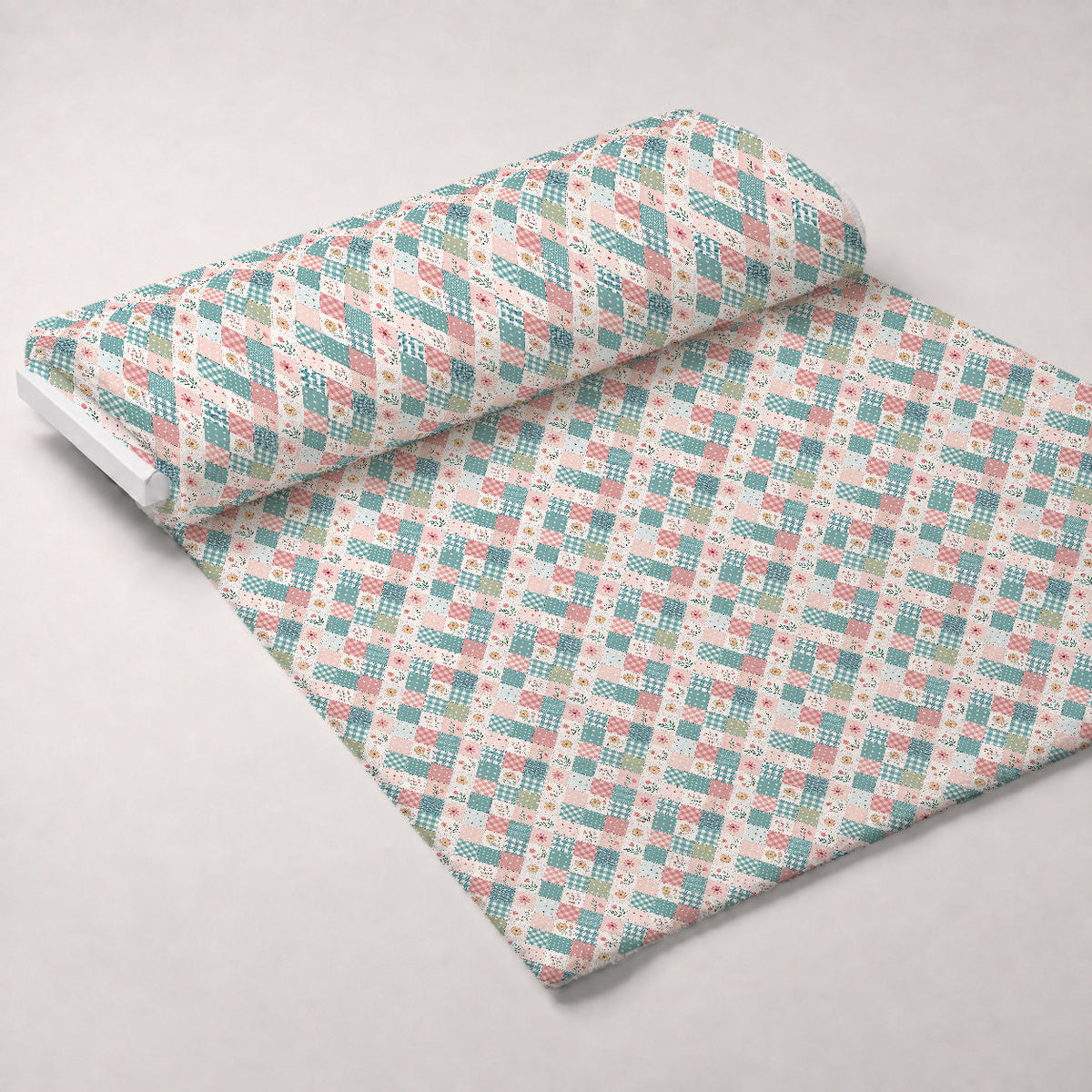 Stitched Meadow Pattern 15 Fleece Fabric — fleece fabric unrolled bolt preview (mv-fleece-v1:bolt)