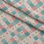 Stitched Meadow Pattern 15 Fleece Fabric — fleece fabric folded close-up preview (mv-fleece-v1:lying)