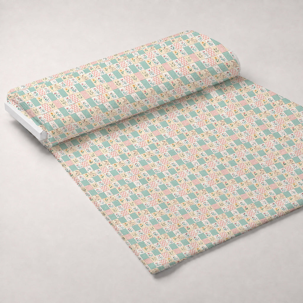 Stitched Meadow Pattern 16 Fleece Fabric — fleece fabric unrolled bolt preview (mv-fleece-v1:bolt)