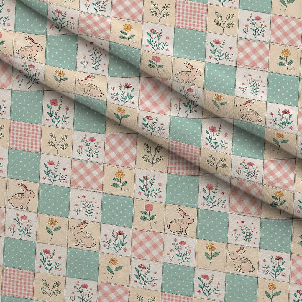 Stitched Meadow Pattern 16 Fleece Fabric — fleece fabric folded close-up preview (mv-fleece-v1:lying)