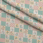 Stitched Meadow Pattern 16 Fleece Fabric — fleece fabric folded close-up preview (mv-fleece-v1:lying)
