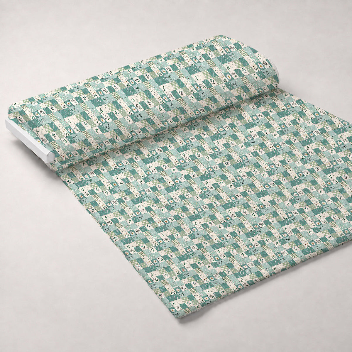 Stitched Meadow Pattern 19 Fleece Fabric — fleece fabric unrolled bolt preview (mv-fleece-v1:bolt)