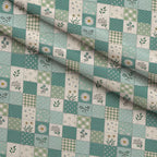 Stitched Meadow Pattern 19 Fleece Fabric — fleece fabric folded close-up preview (mv-fleece-v1:lying)