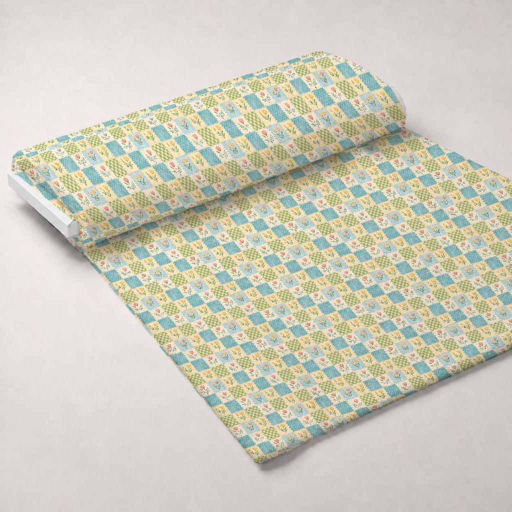Stitched Meadow Pattern 2 Fleece Fabric — fleece fabric unrolled bolt preview (mv-fleece-v1:bolt)