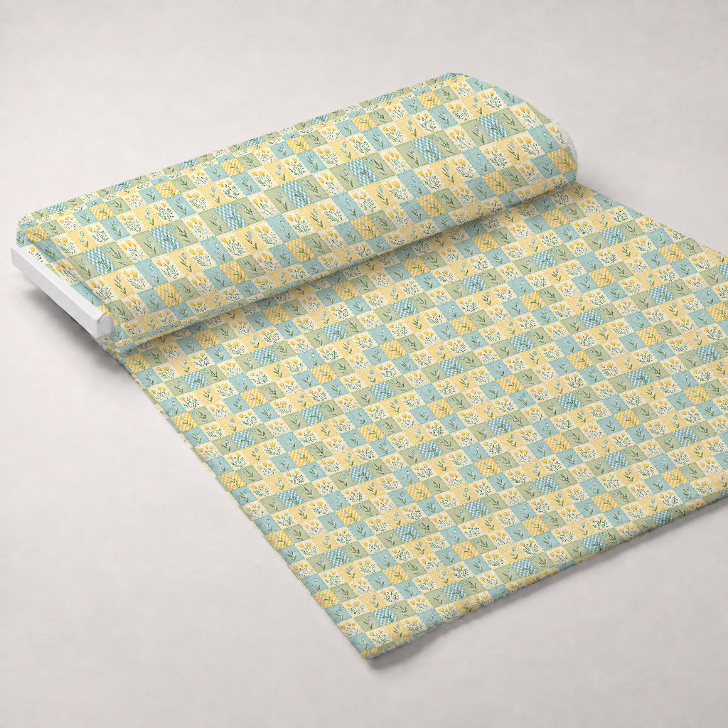 Stitched Meadow Pattern 3 Fleece Fabric — fleece fabric unrolled bolt preview (mv-fleece-v1:bolt)