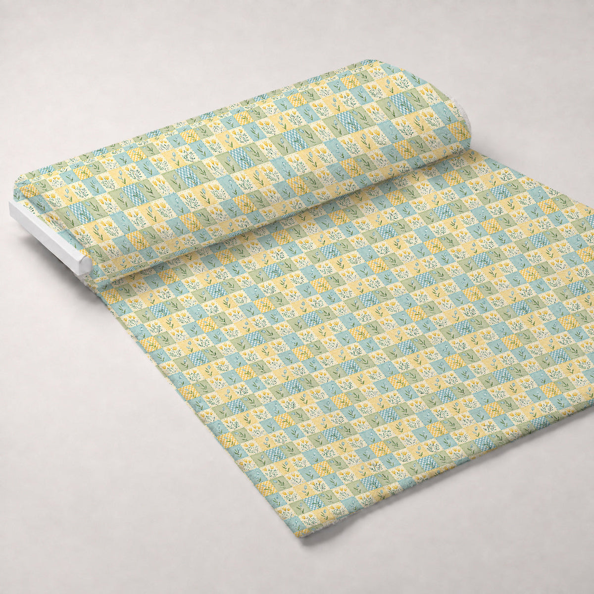 Stitched Meadow Pattern 3 Fleece Fabric — fleece fabric unrolled bolt preview (mv-fleece-v1:bolt)