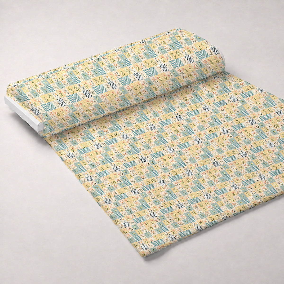 Stitched Meadow Pattern 5 Fleece Fabric — fleece fabric unrolled bolt preview (mv-fleece-v1:bolt)