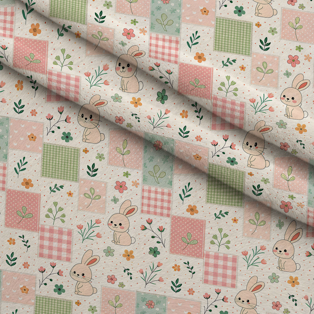 Stitched Meadow Pattern 8 Fleece Fabric — fleece fabric folded close-up preview (mv-fleece-v1:lying)