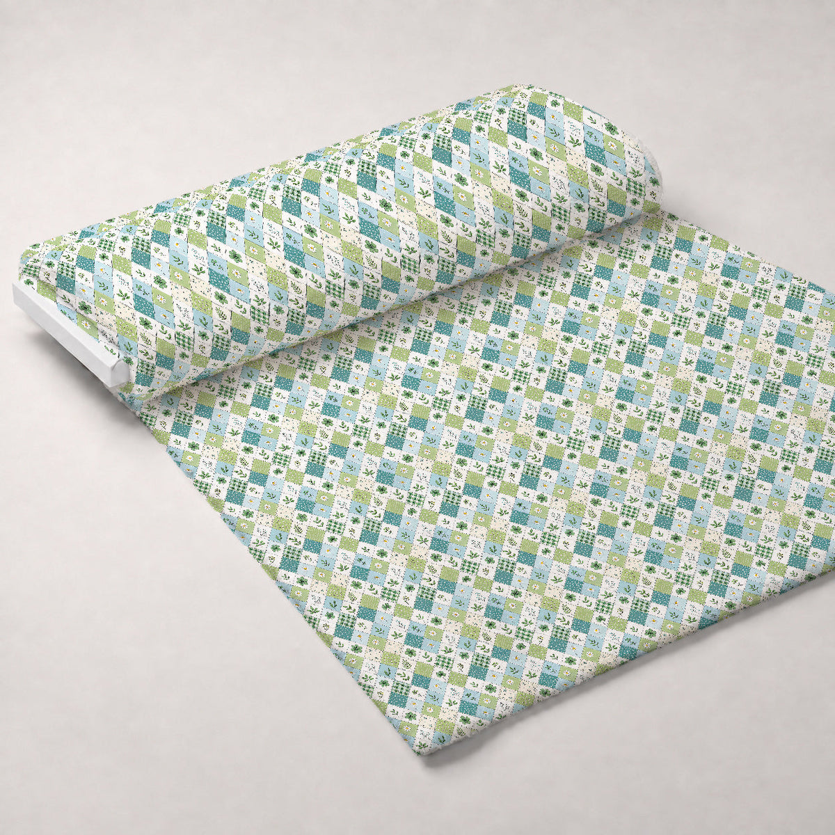 Stitched Meadow Pattern 9 Fleece Fabric — fleece fabric unrolled bolt preview (mv-fleece-v1:bolt)