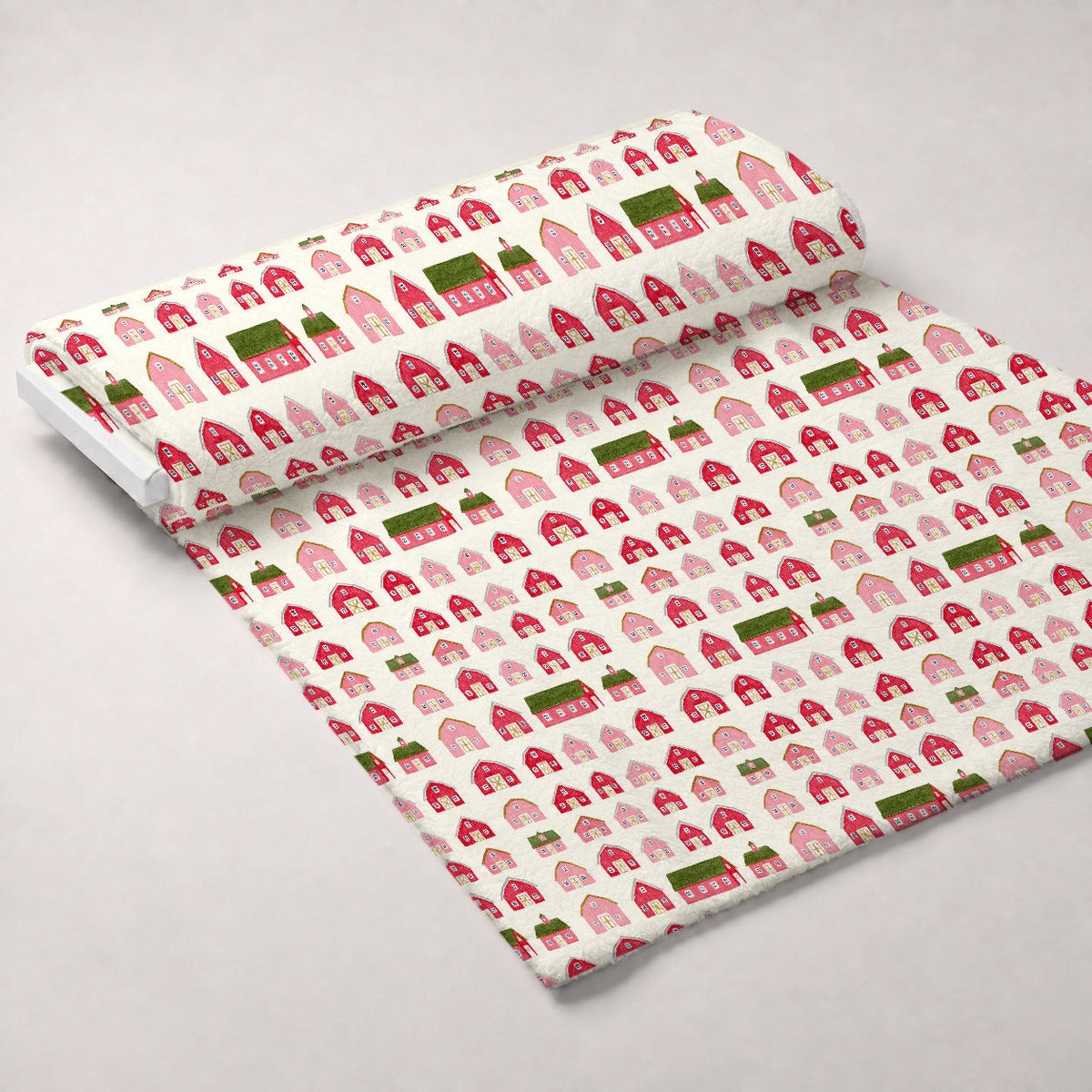 Strawberry Farmstead Pattern 1 Fleece Fabric — fleece fabric unrolled bolt preview (mv-fleece-v1:bolt)