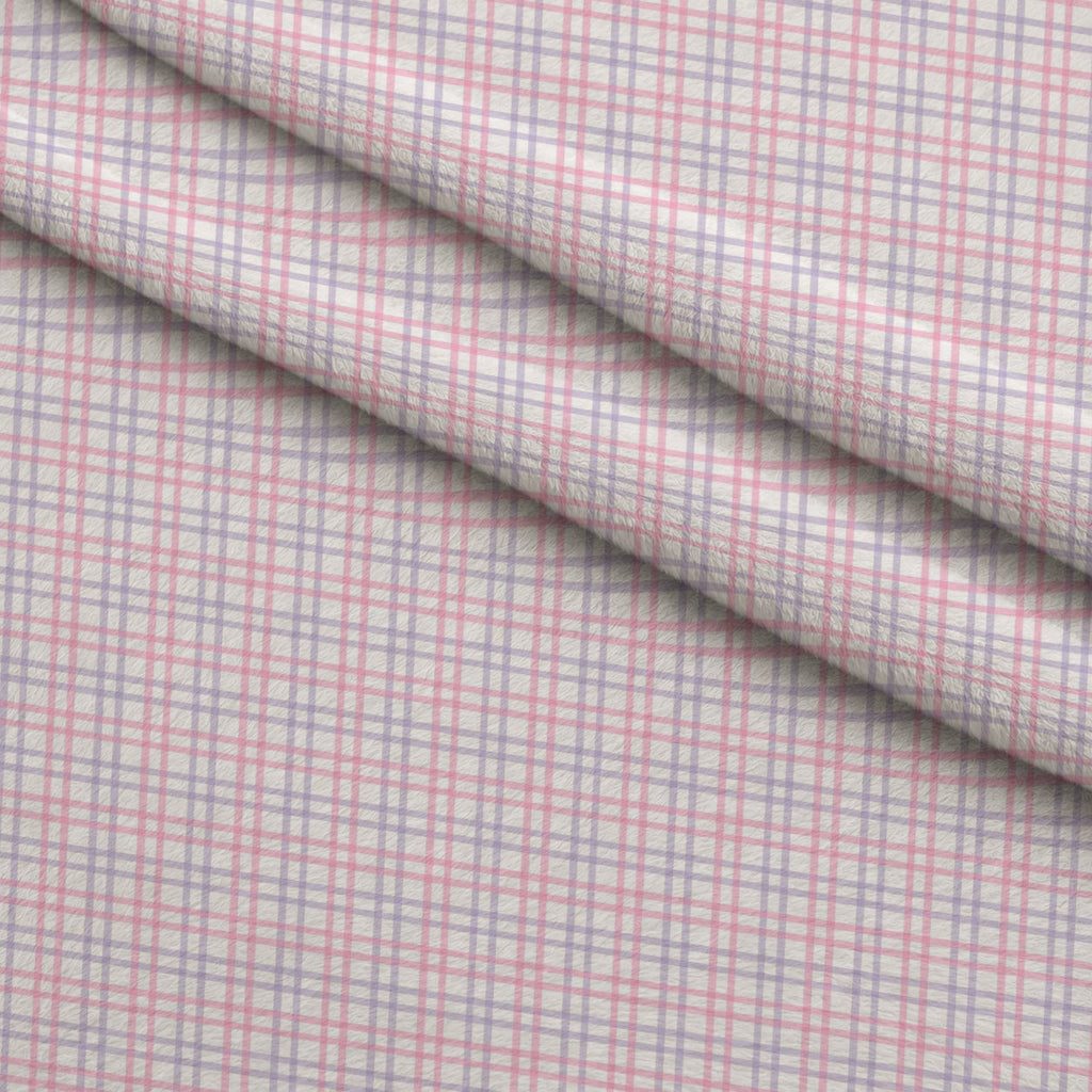 Sugarplum Checks Pattern 1 Fleece Fabric — fleece fabric folded close-up preview (mv-fleece-v1:lying)