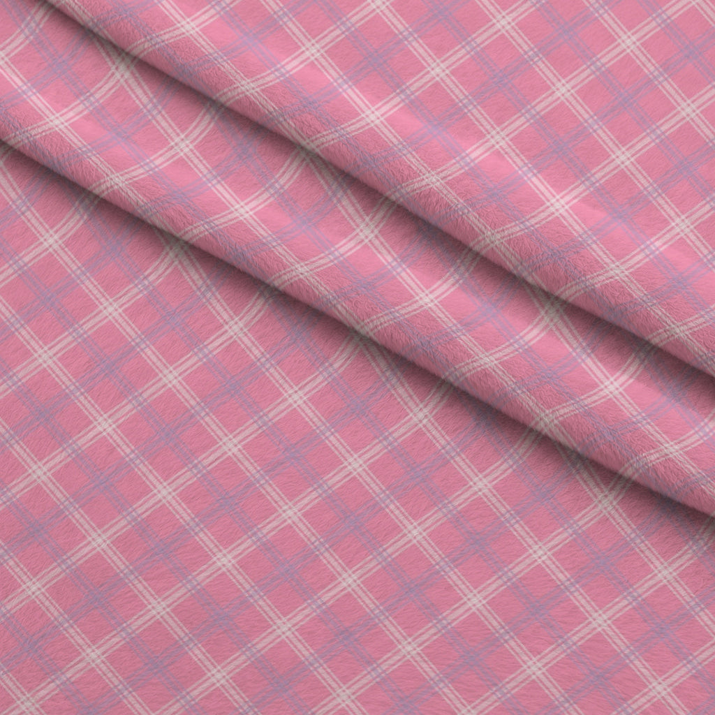 Sugarplum Checks Pattern 12 Fleece Fabric — fleece fabric folded close-up preview (mv-fleece-v1:lying)