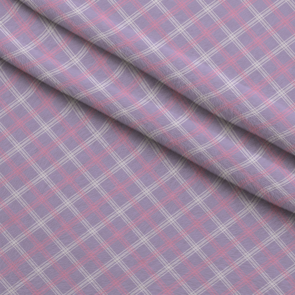 Sugarplum Checks Pattern 14 Fleece Fabric — fleece fabric folded close-up preview (mv-fleece-v1:lying)