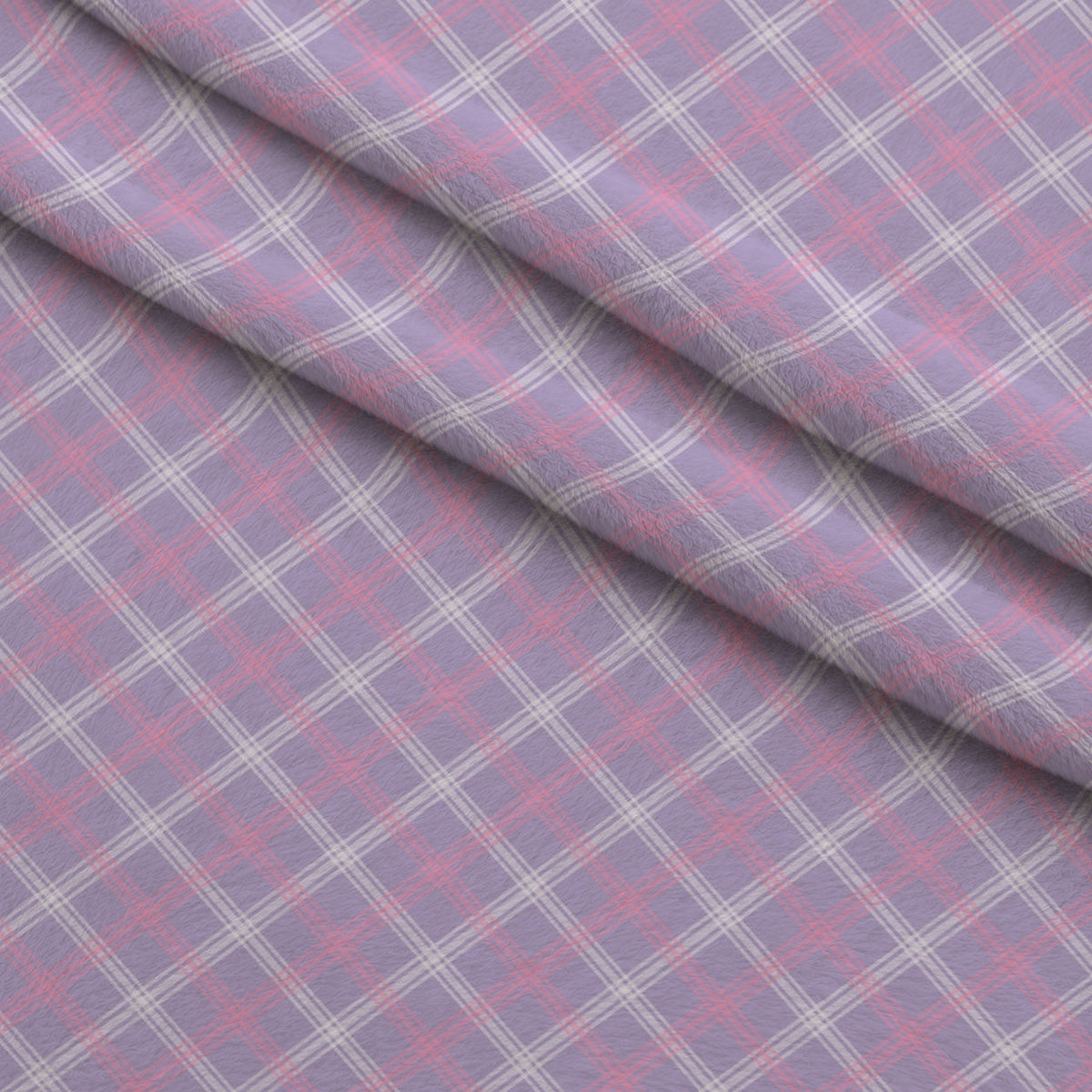 Sugarplum Checks Pattern 14 Fleece Fabric — fleece fabric folded close-up preview (mv-fleece-v1:lying)