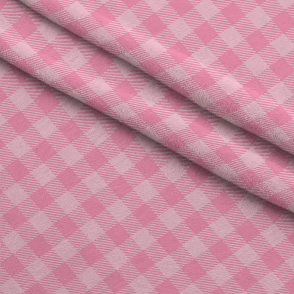 Sugarplum Checks Pattern 15 Fleece Fabric — fleece fabric folded close-up preview (mv-fleece-v1:lying)