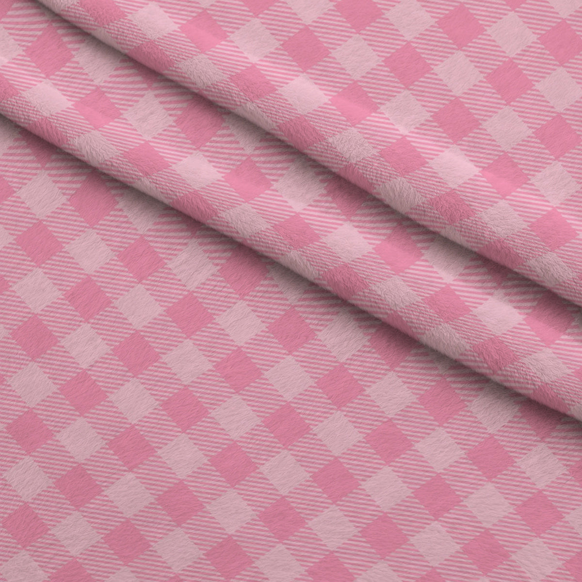 Sugarplum Checks Pattern 15 Fleece Fabric — fleece fabric folded close-up preview (mv-fleece-v1:lying)
