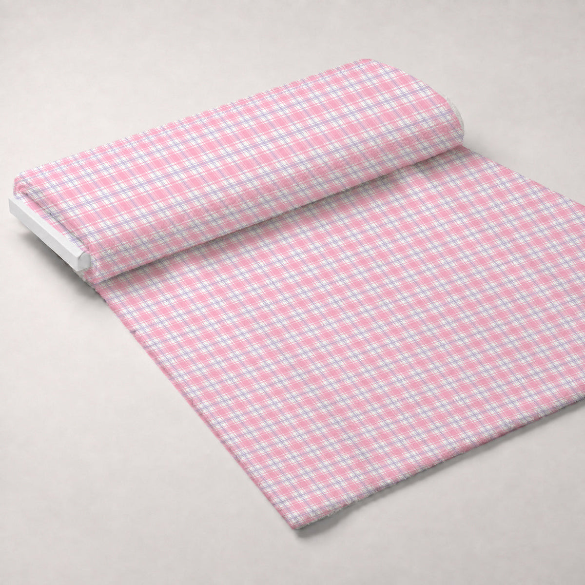 Sugarplum Checks Pattern 18 Fleece Fabric — fleece fabric unrolled bolt preview (mv-fleece-v1:bolt)
