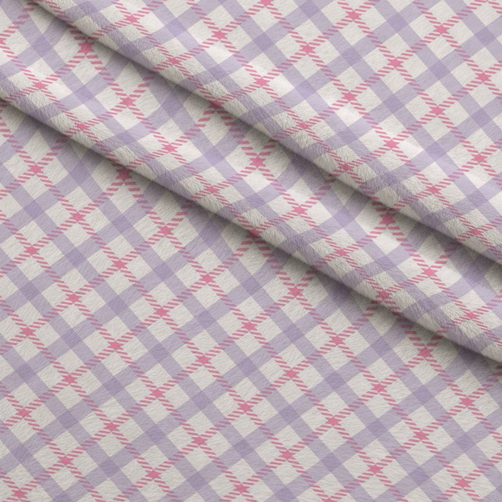 Sugarplum Checks Pattern 5 Fleece Fabric — fleece fabric folded close-up preview (mv-fleece-v1:lying)