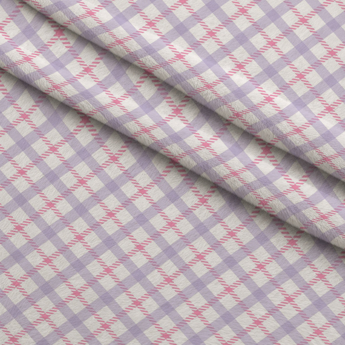 Sugarplum Checks Pattern 5 Fleece Fabric — fleece fabric folded close-up preview (mv-fleece-v1:lying)