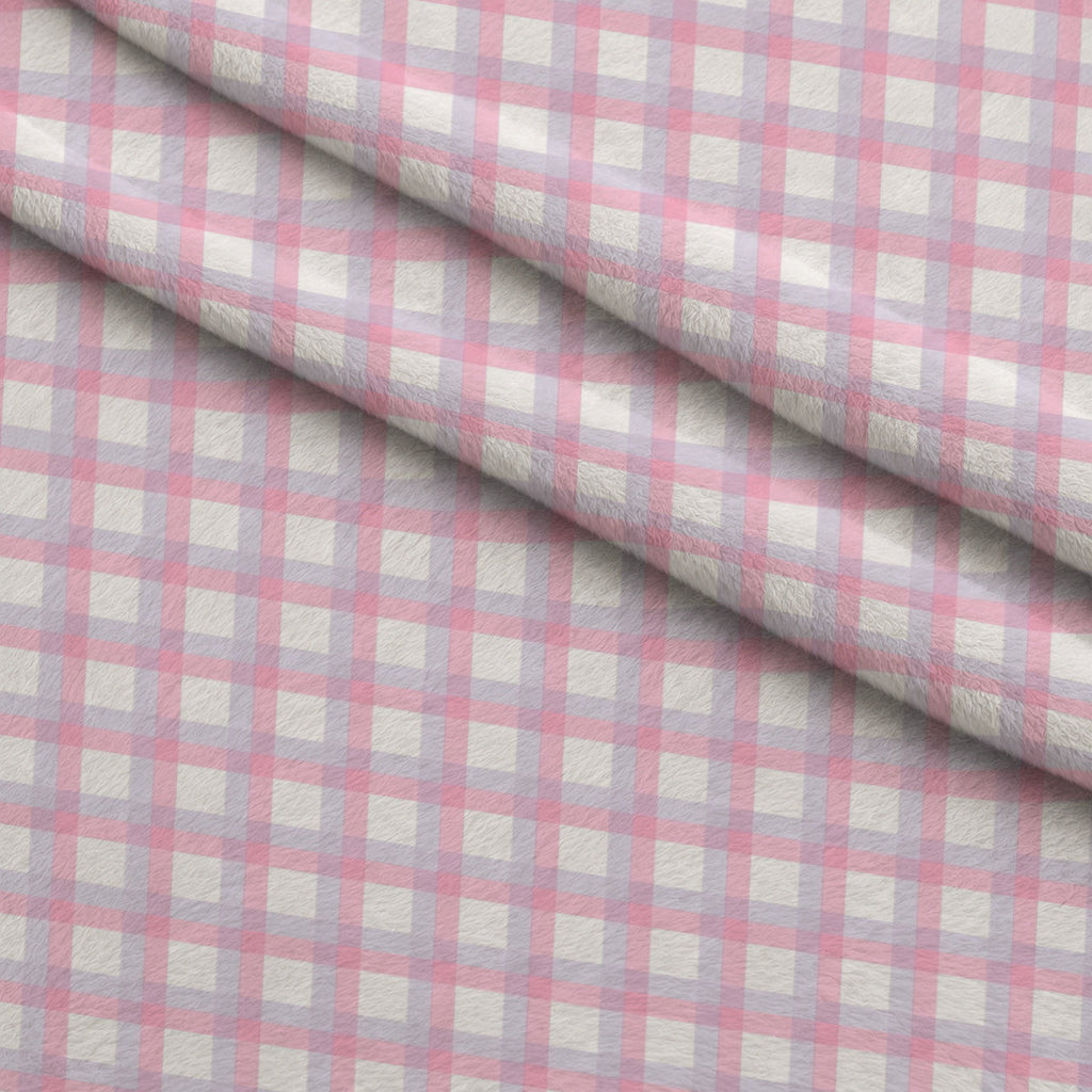 Sugarplum Checks Pattern 6 Fleece Fabric — fleece fabric folded close-up preview (mv-fleece-v1:lying)