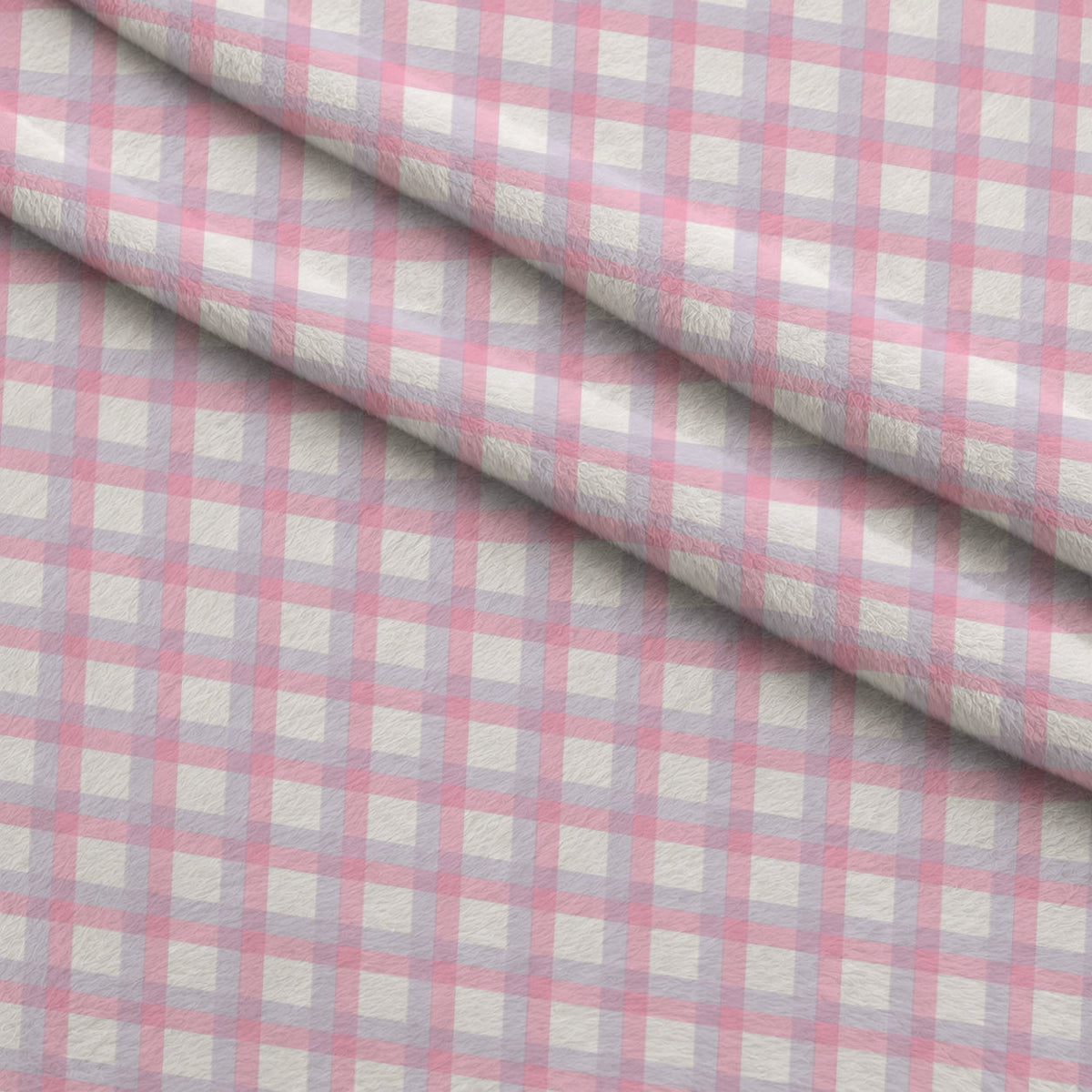Sugarplum Checks Pattern 6 Fleece Fabric — fleece fabric folded close-up preview (mv-fleece-v1:lying)