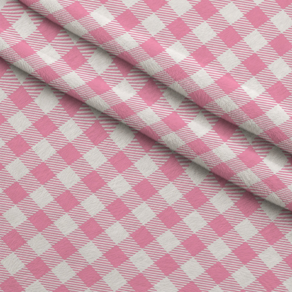 Sugarplum Checks Pattern 9 Fleece Fabric — fleece fabric folded close-up preview (mv-fleece-v1:lying)