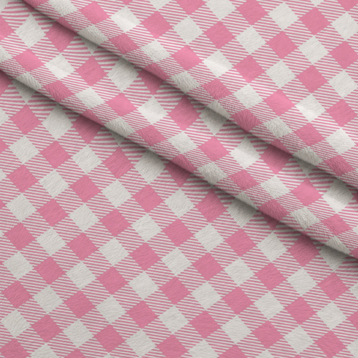 Sugarplum Checks Pattern 9 Fleece Fabric — fleece fabric folded close-up preview (mv-fleece-v1:lying)