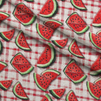 Summer Melon Slices Pattern 18 Fleece Fabric — fleece fabric folded close-up preview (mv-fleece-v1:lying)