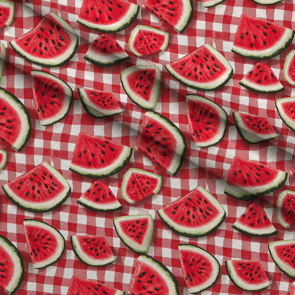 Summer Melon Slices Pattern 20 Fleece Fabric — fleece fabric folded close-up preview (mv-fleece-v1:lying)