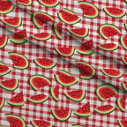Summer Melon Slices Pattern 6 Fleece Fabric — fleece fabric folded close-up preview (mv-fleece-v1:lying)