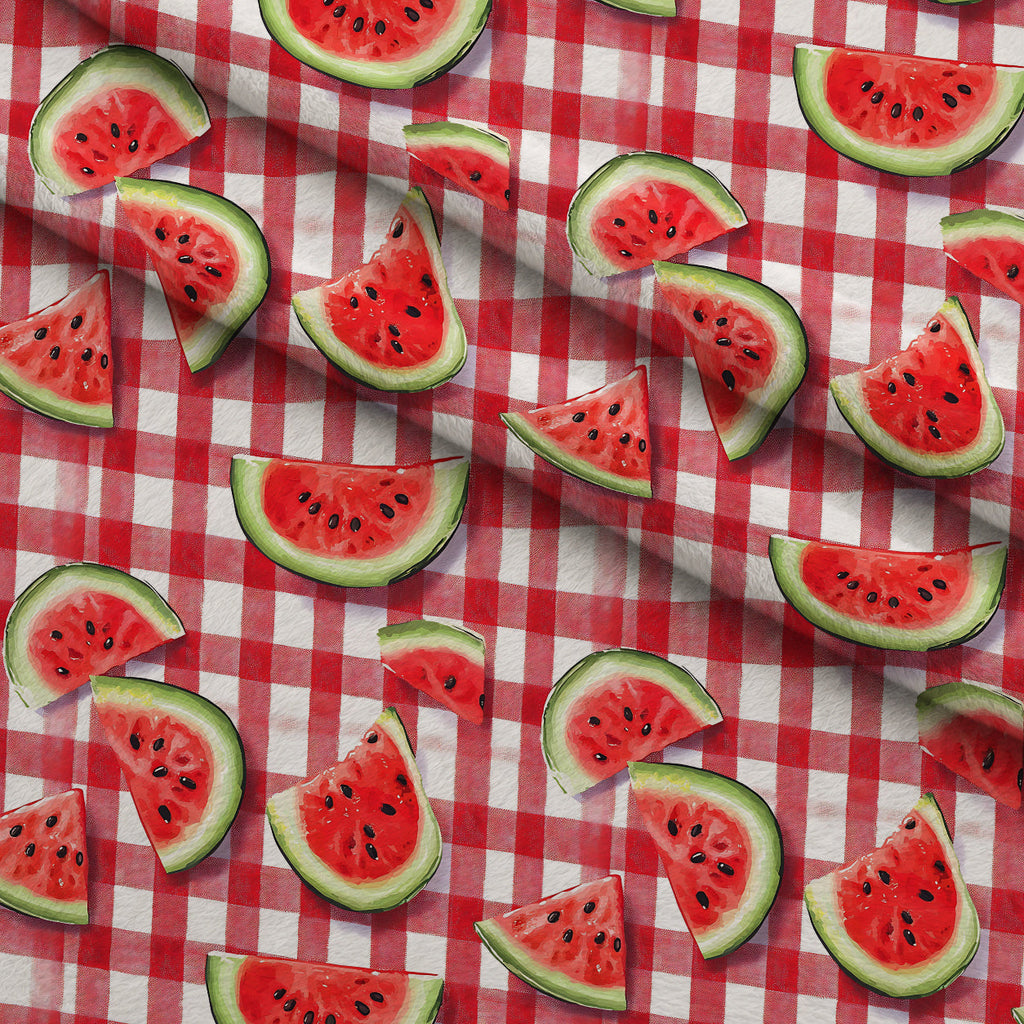 Summer Melon Slices Pattern 8 Fleece Fabric — fleece fabric folded close-up preview (mv-fleece-v1:lying)