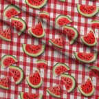 Summer Melon Slices Pattern 8 Fleece Fabric — fleece fabric folded close-up preview (mv-fleece-v1:lying)