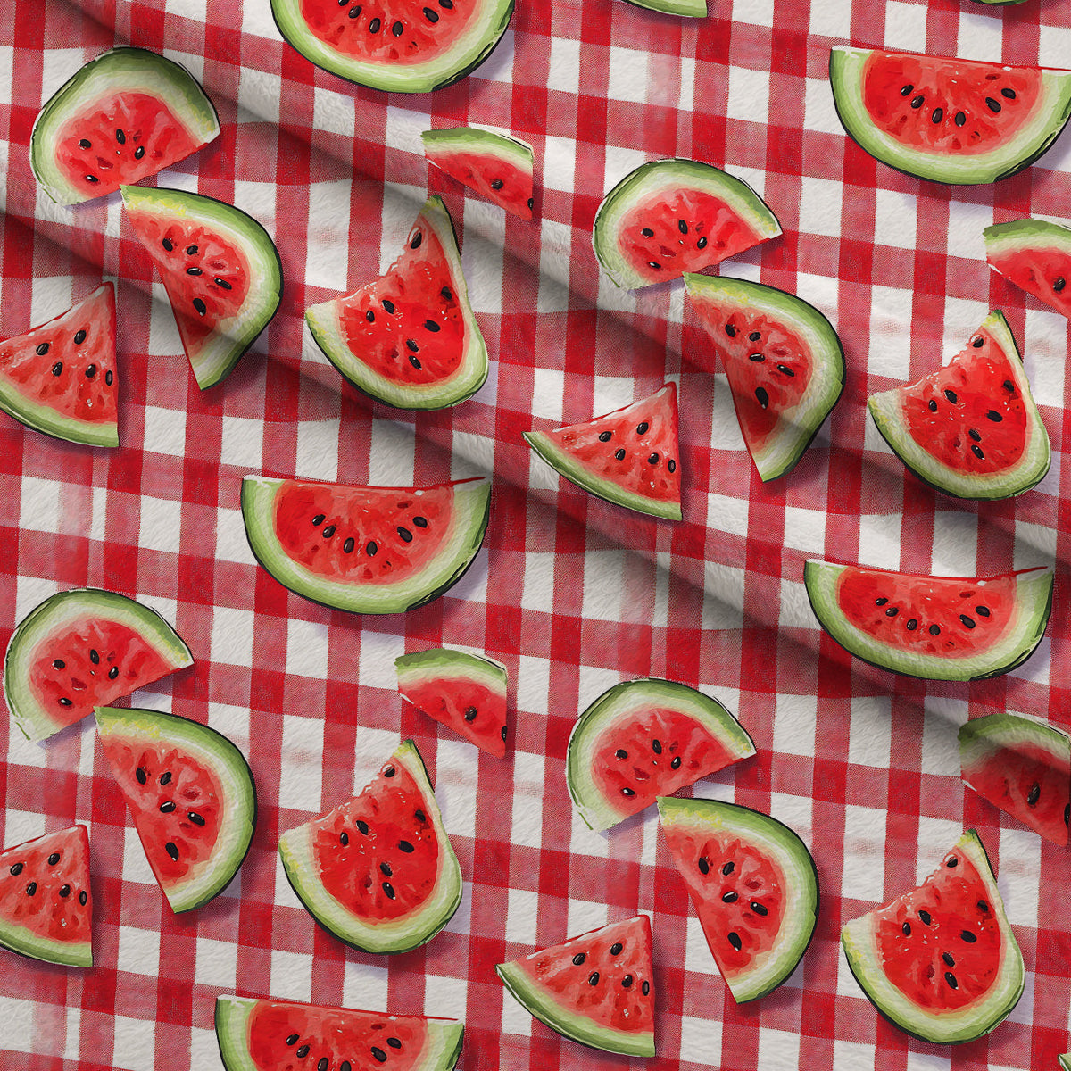 Summer Melon Slices Pattern 8 Fleece Fabric — fleece fabric folded close-up preview (mv-fleece-v1:lying)