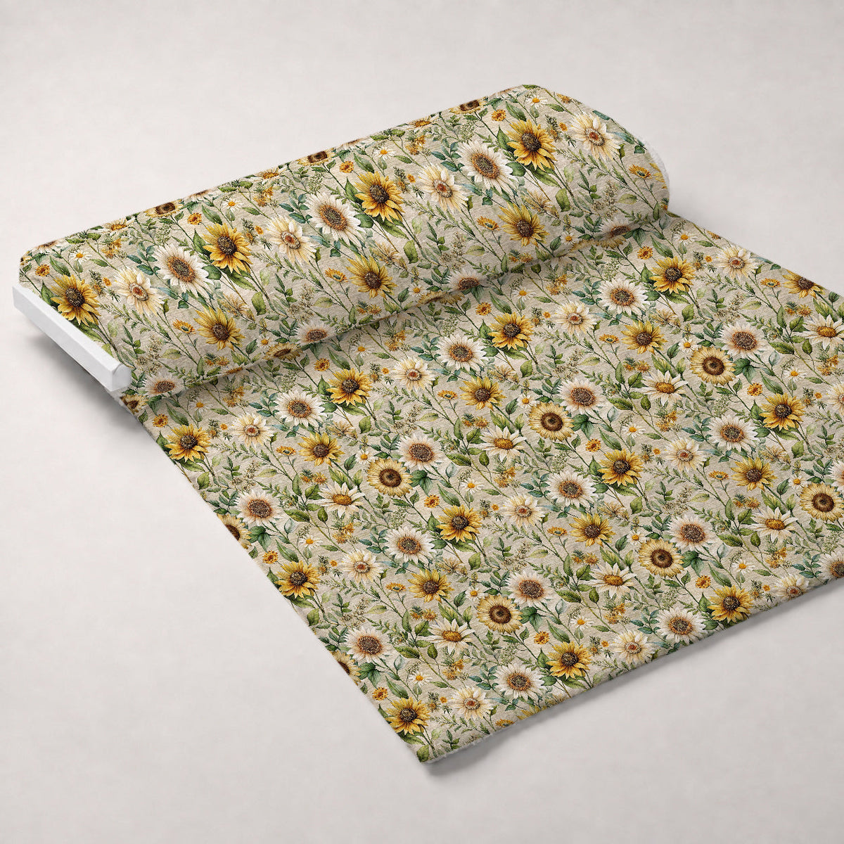 Sunflower Linen Pattern 10 Fleece Fabric — fleece fabric unrolled bolt preview (mv-fleece-v1:bolt)