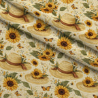 Sunflower Stroll Pattern 11 Fleece Fabric — fleece fabric folded close-up preview (mv-fleece-v1:lying)