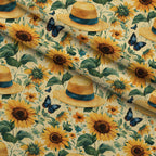 Sunflower Stroll Pattern 2 Fleece Fabric — fleece fabric folded close-up preview (mv-fleece-v1:lying)